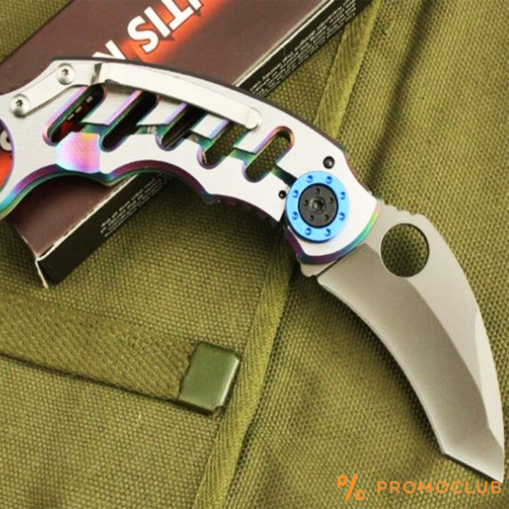 Маниашки сгъваем нож MANTIS X05 BLUE KARAMBIT МК2  - MANTIS KNIVES в подаръчна кутия